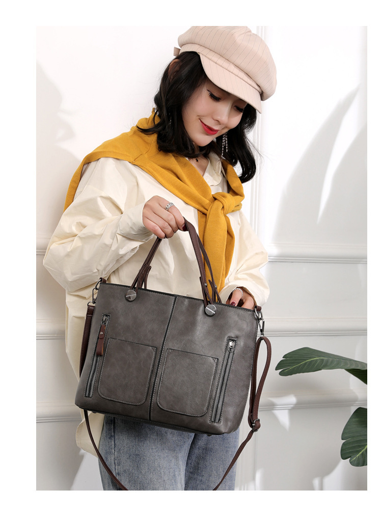 Retro Large-capacity Handbags Simple Crossbody Shoulder Bags For Women - Image 7