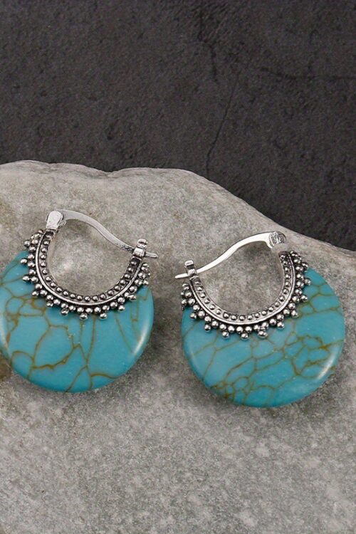 Retro Minimalist Alloy Ring Earrings For Women