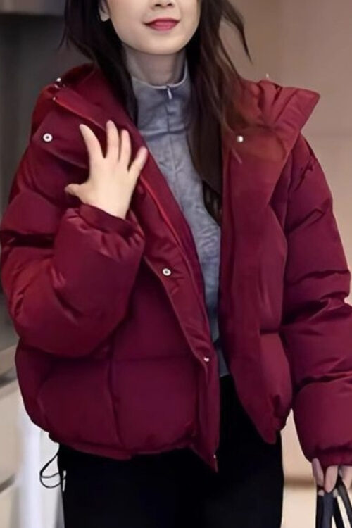 Winter Korean-style Cropped Hooded Cotton Jacket