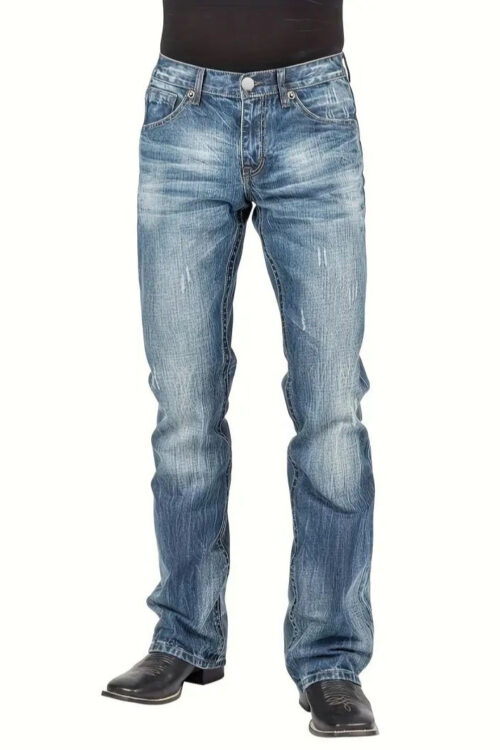 Mens Street-style Straight-leg Trendy Denim Jeans
