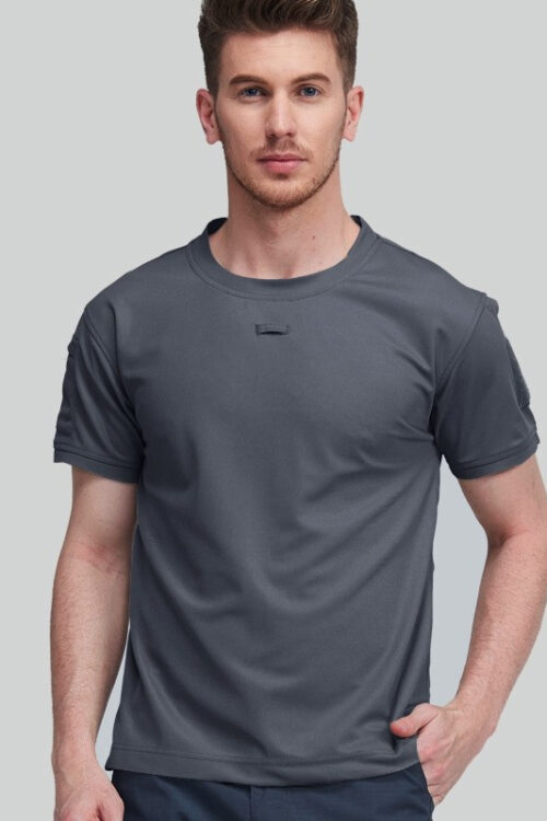 Tech Fabric Springsummer T-shirt For Outdoor Sports Mens Crew-neck Short-sleeve Quick-drying Top