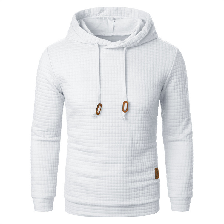 Men's Jacquard Hooded Sweater Long-sleeved Hoodie Warm Solid Sports Top - Image 6