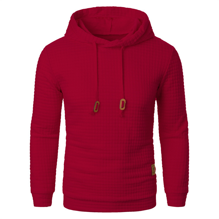 Men's Jacquard Hooded Sweater Long-sleeved Hoodie Warm Solid Sports Top - Image 8