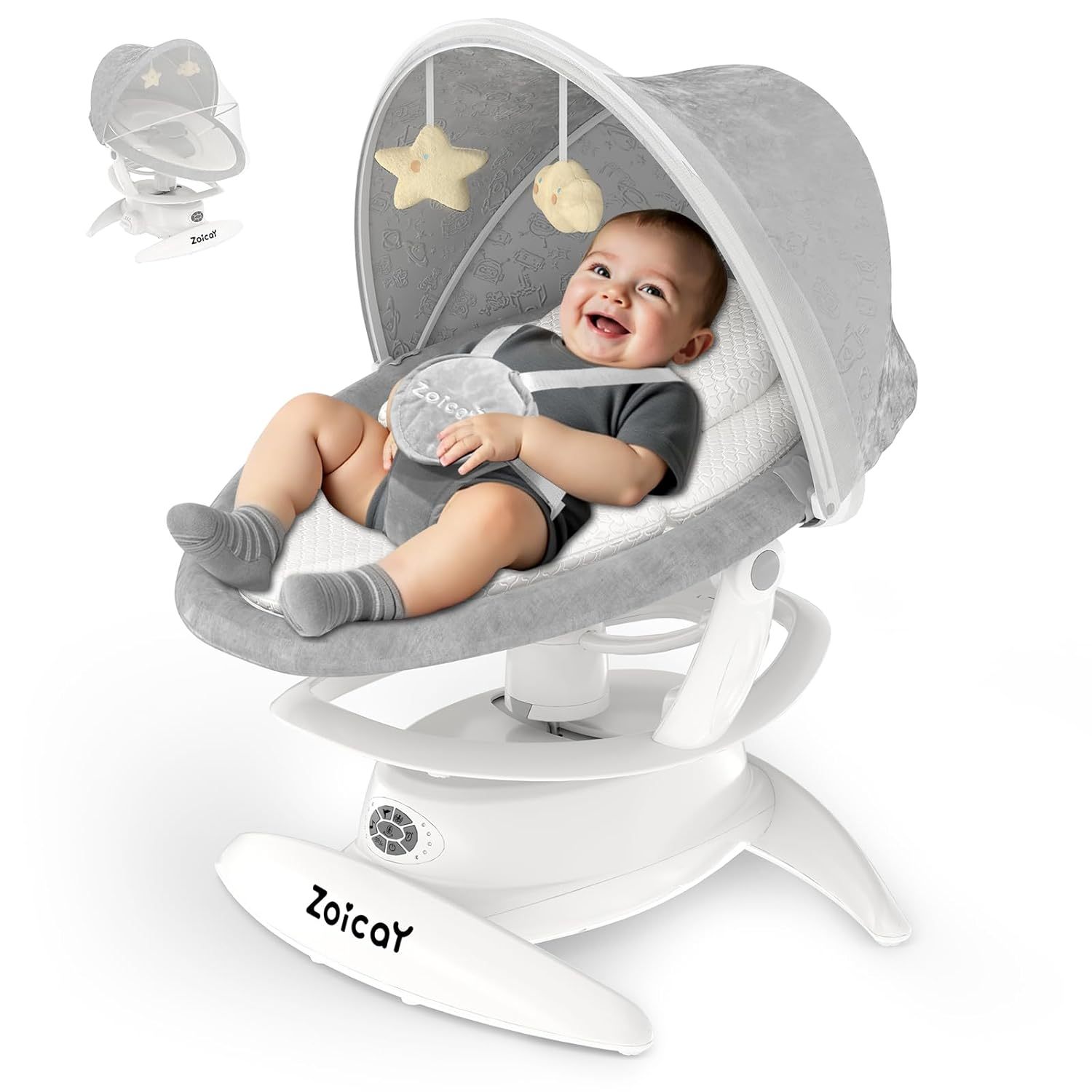 Baby Swing For Infants With Motion Detection, Electric Baby Swing With 3 Swing Modes, 12 Lullabies 5-Speeds