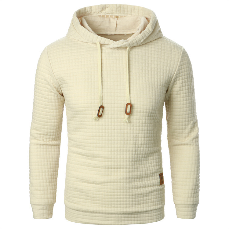 Men's Jacquard Hooded Sweater Long-sleeved Hoodie Warm Solid Sports Top - Image 7