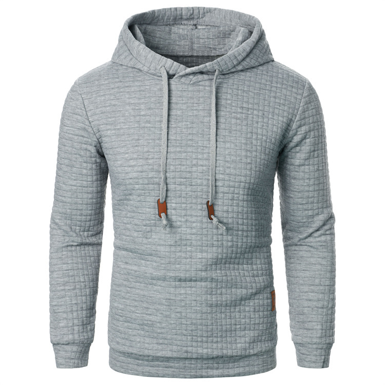 Men's Jacquard Hooded Sweater Long-sleeved Hoodie Warm Solid Sports Top - Image 10