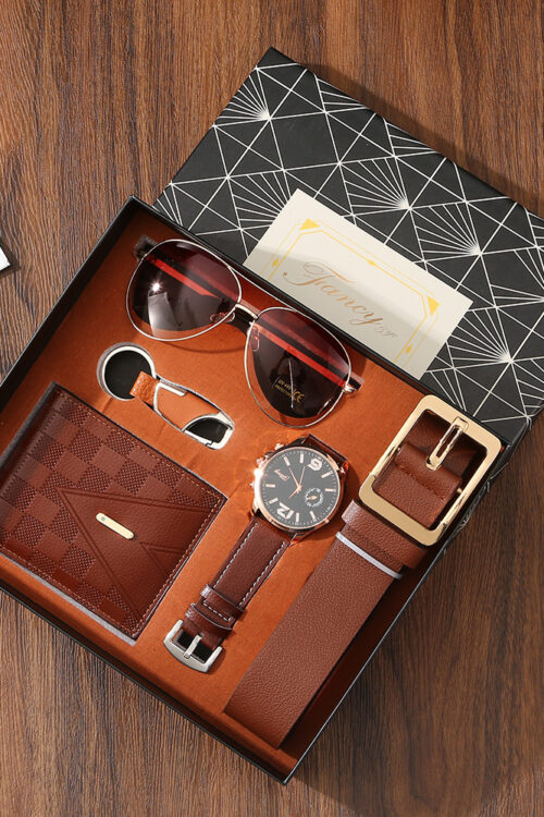 Mens Leather Wallet Belt Watch And Sunglasses As Gift Items