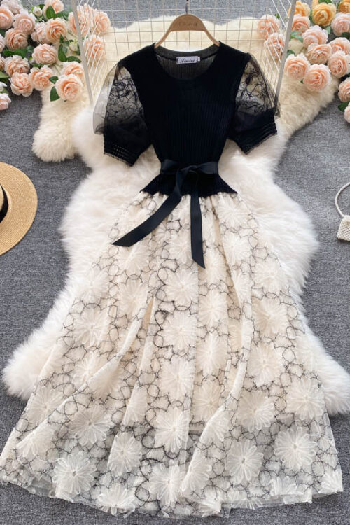 Ladies Skirt Women’s Clothing Heavy Industry Embroidery Mesh